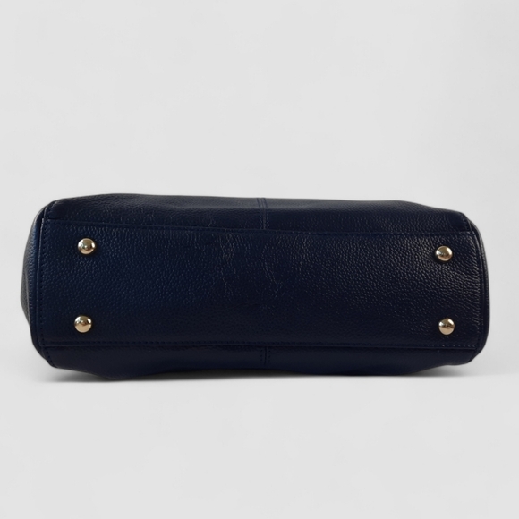 EUC ONNA EHRLICH Tassel Violet Royal Blue Leather Top Handle Satchel Crossbody - Picture 9 of 11